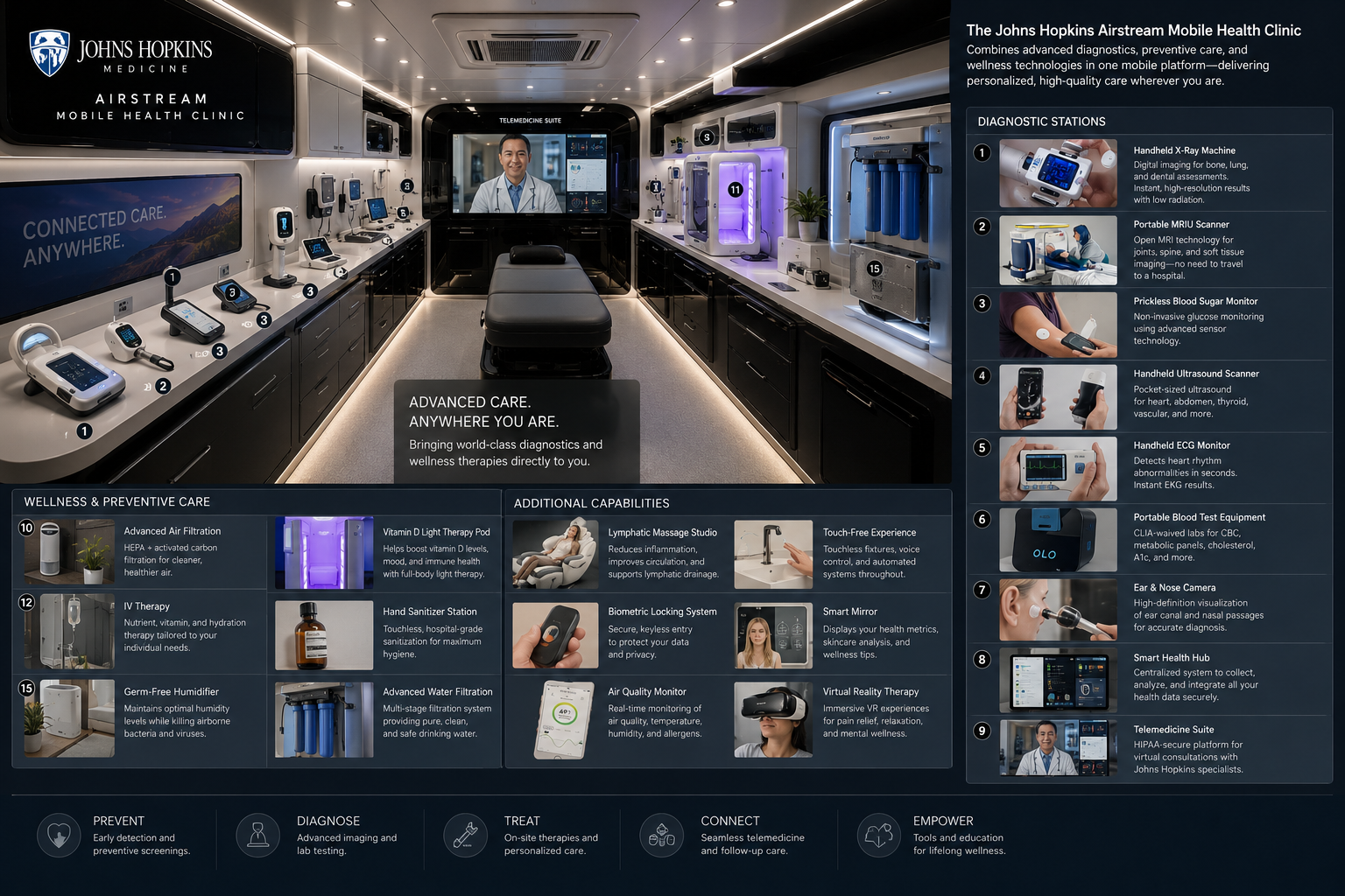 Johns Hopkins Airstream Mobile Health Clinic infographic