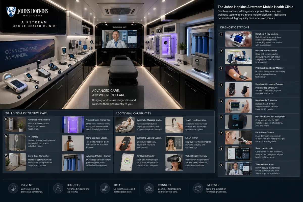 Johns Hopkins Airstream Mobile Health Clinic infographic